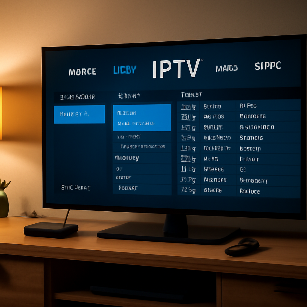Smart TV avec interface ip smart iptv dans un salon moderne